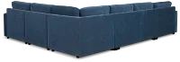 Addie Blue Fabric Medium Left Chaise Storage Sleeper Sectional