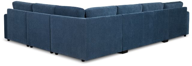 Addie Blue Fabric Medium Left Chaise Storage Sleeper Sectional