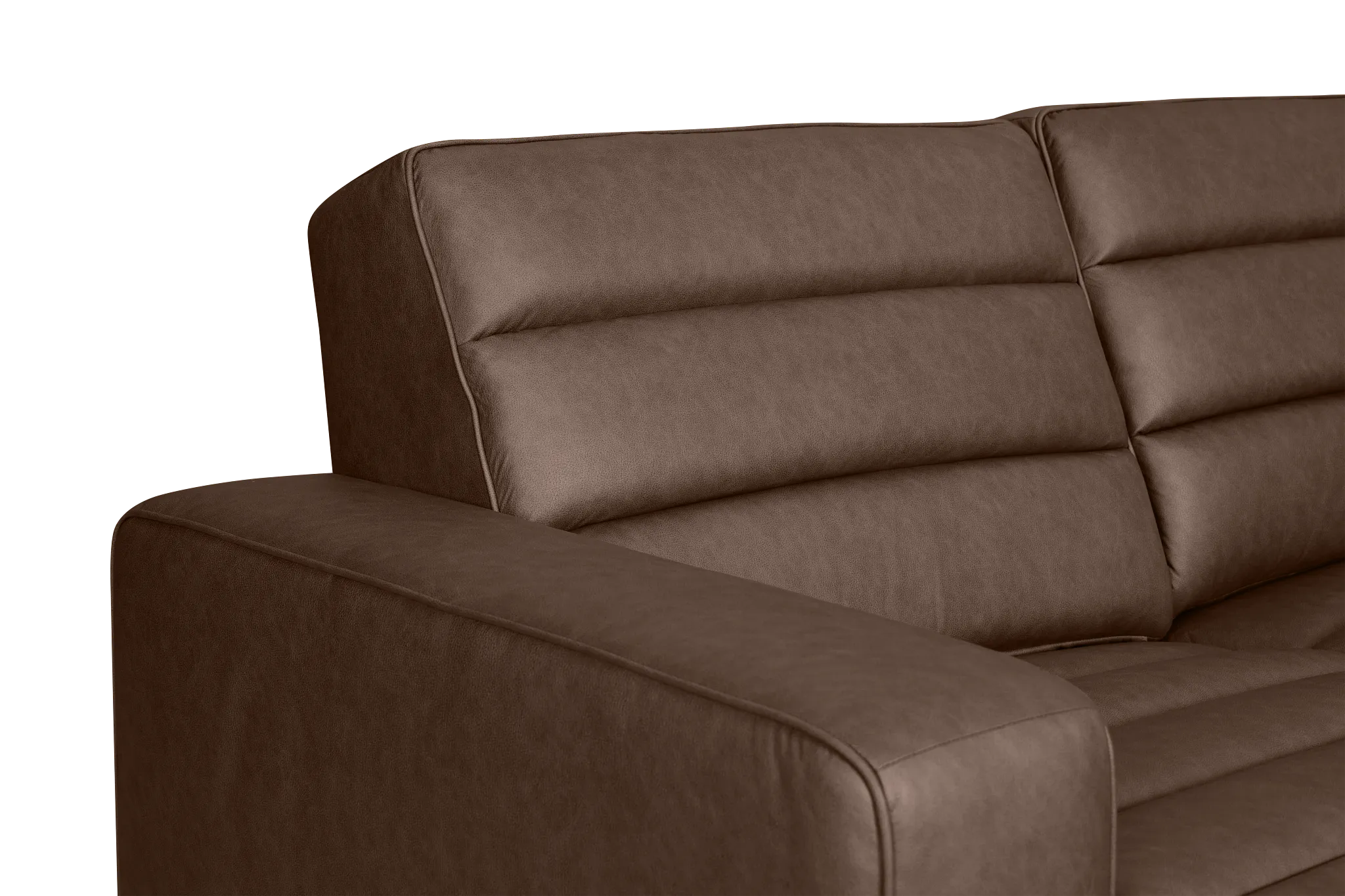 Sawyer Dark Brown Micro Medium Triple Power 2-arm Sectional