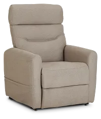 Canton Beige Fabric Power Lift Recliner