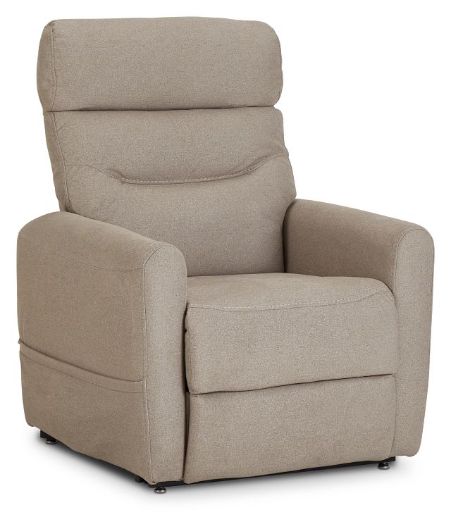 Canton Beige Fabric Power Lift Recliner