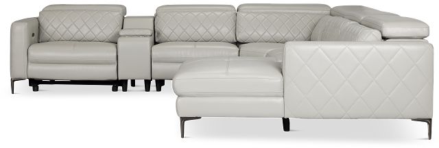 Ava Light Gray Micro Small Dual Power Right Chaise Sectional