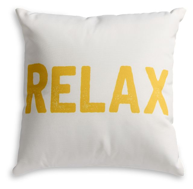Relax White 15" Square Accent Pillow