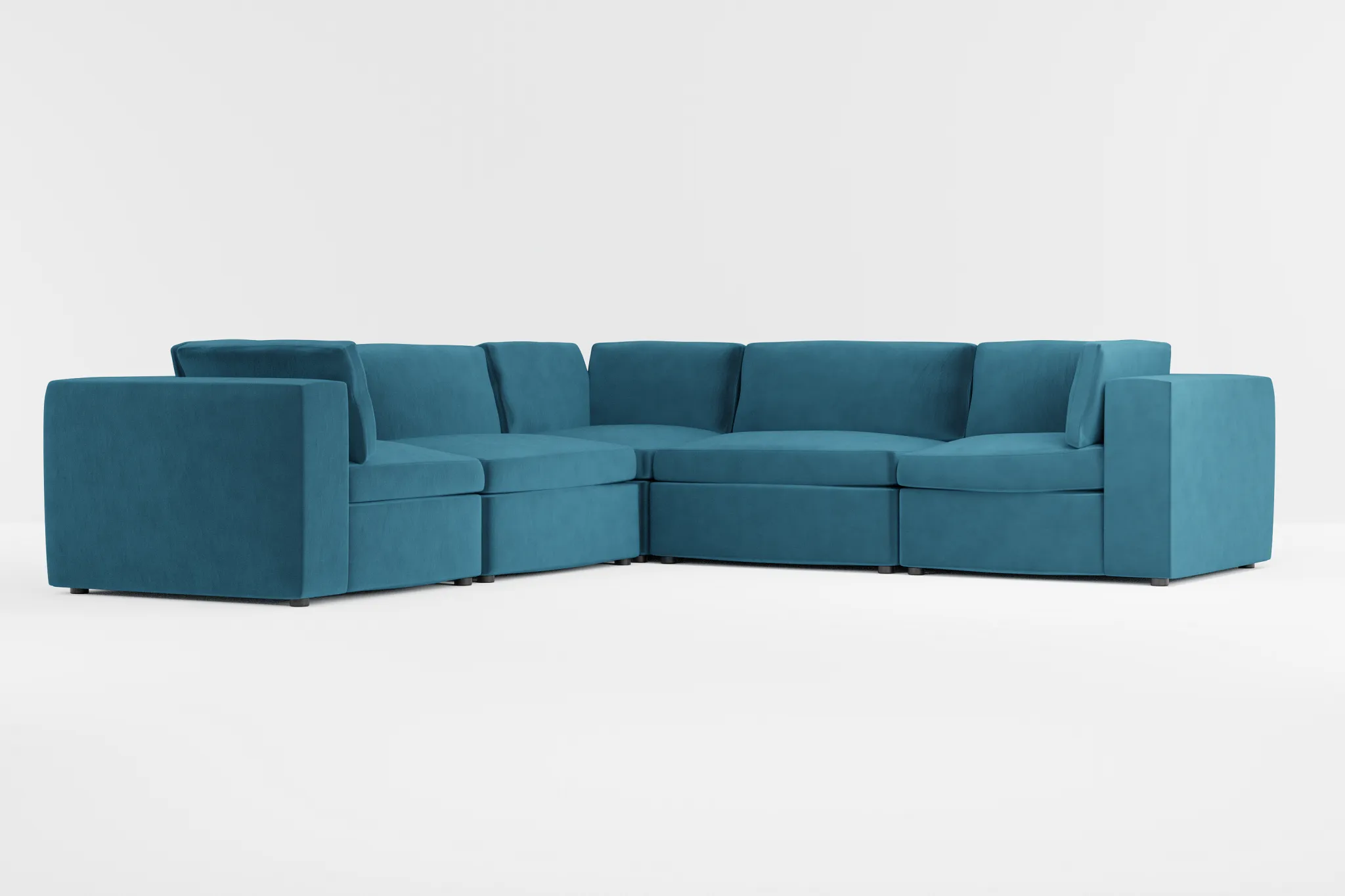Destin Joya Teal Velvet 5-piece Modular Sectional