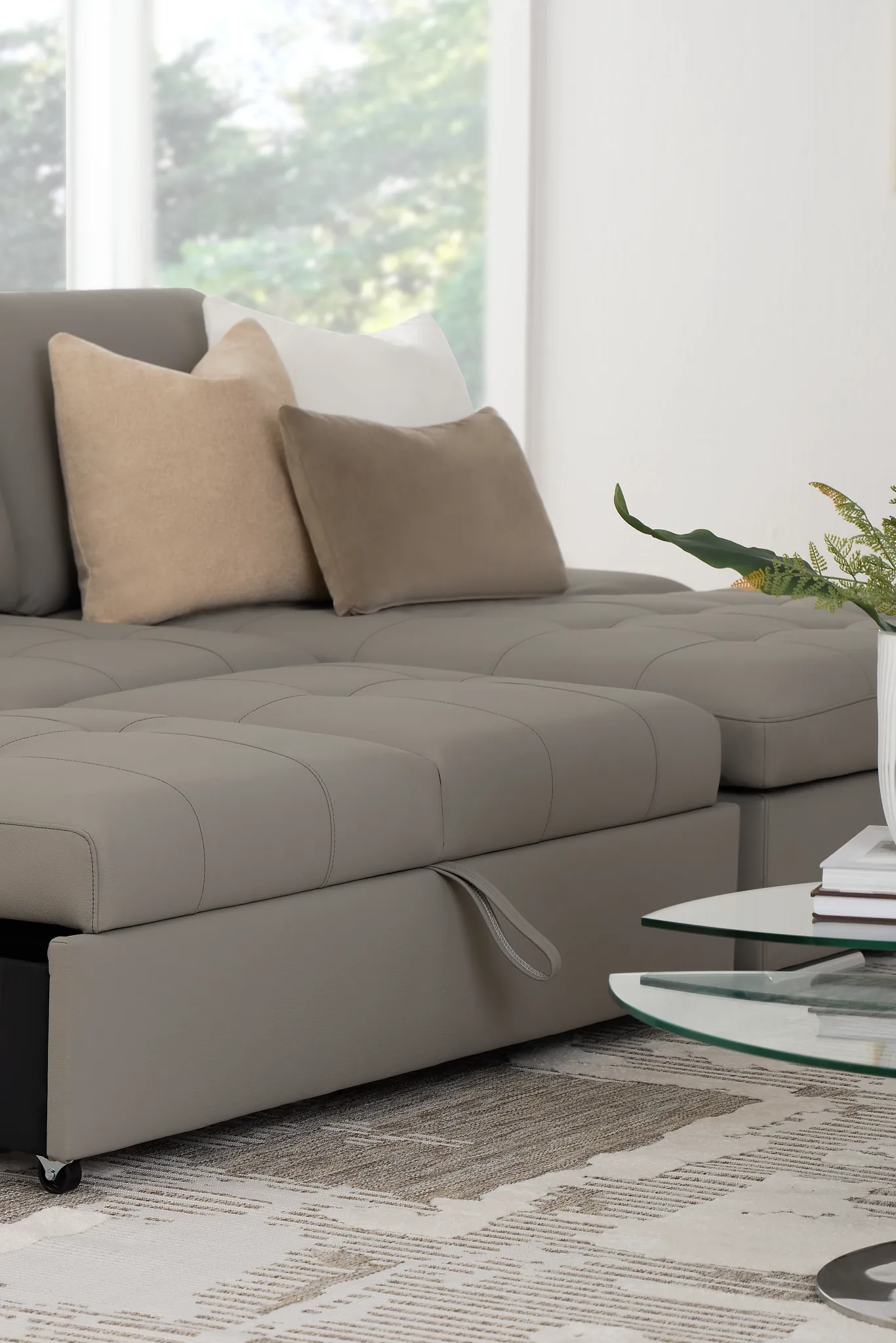 Eden Gray Micro Right Chaise Sleeper Sectional