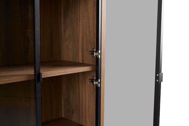Trento Mid Tone Glass Large Door Bookcase Wall