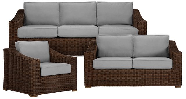 Canyon Dark Brown Gray Outdoor Living Room Set