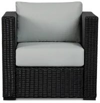 Montecito Black Chair With Light Blue Cushions