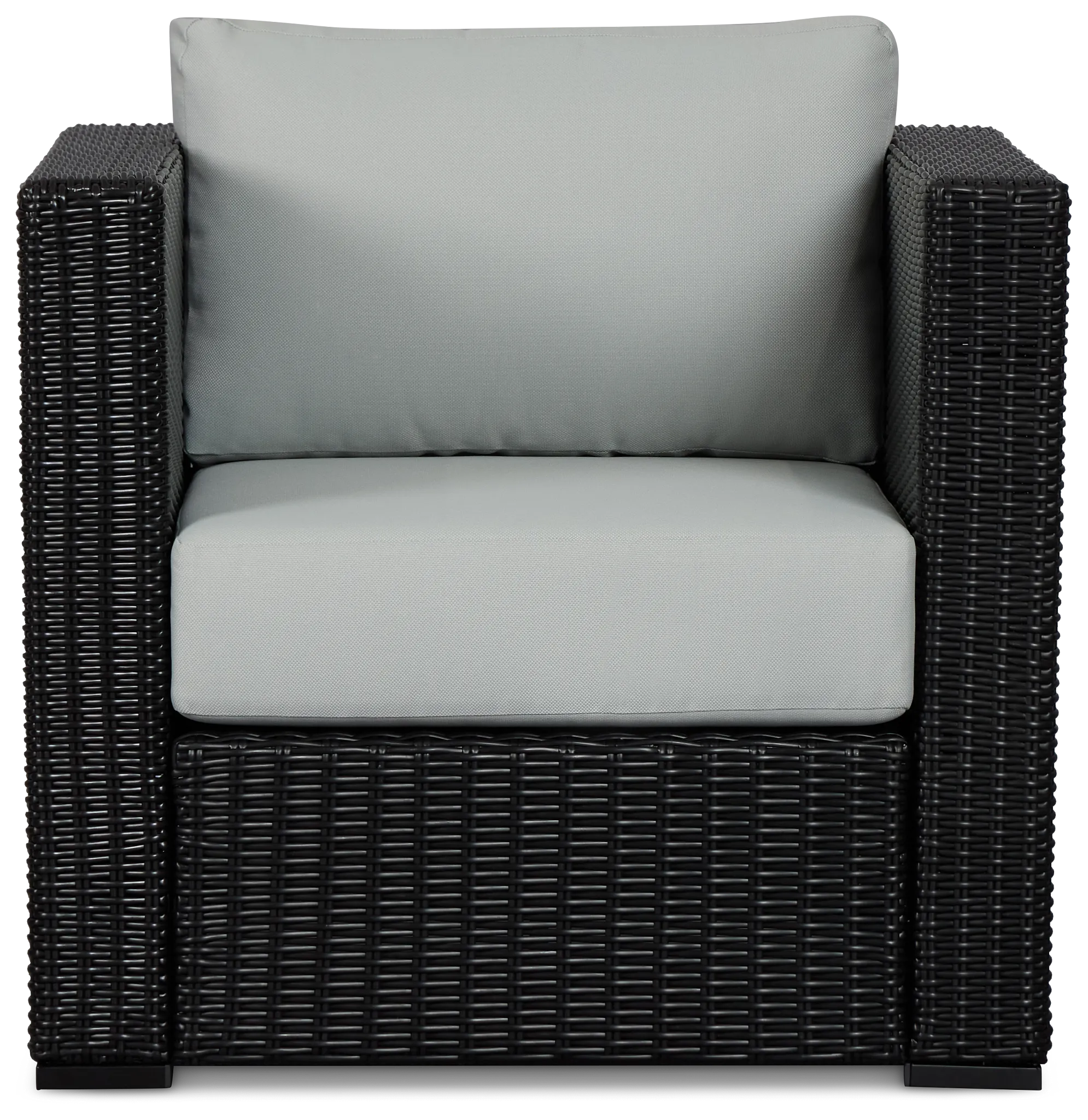 Montecito Black Chair With Light Blue Cushions