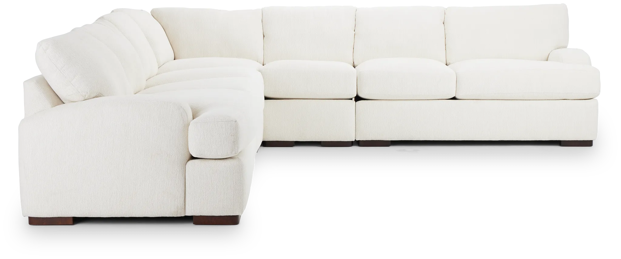 Alpha White Fabric Large Two-arm Sectional