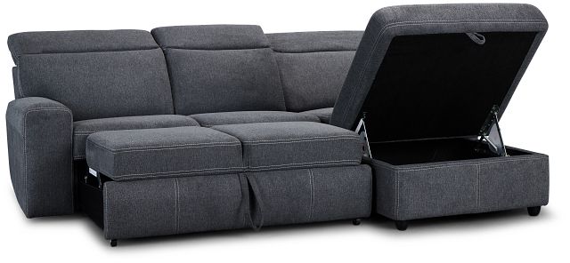 Callum Dark Gray Storage Small Right Chaise Sleeper Sectional