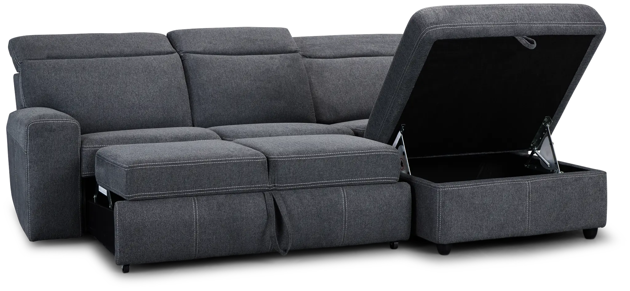 Callum Dark Gray Storage Small Right Chaise Sleeper Sectional Callum Dark Gray Storage Small Right Chaise Sleeper Sectional