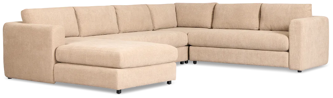 Alma Taupe Fabric Medium Left Chaise Sectional