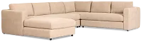 Alma Taupe Fabric Medium Left Chaise Sectional