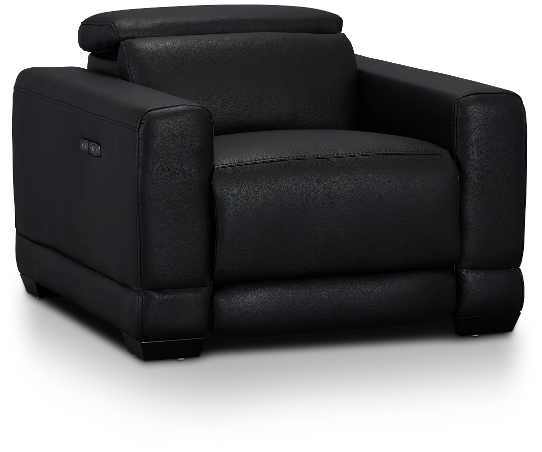 Lombardy Black Micro Power Recliner