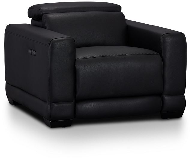 Lombardy Black Micro Power Recliner