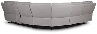Walker Light Gray Lthr/vinyl Medium Dual Power 2-arm Reclining Sectional