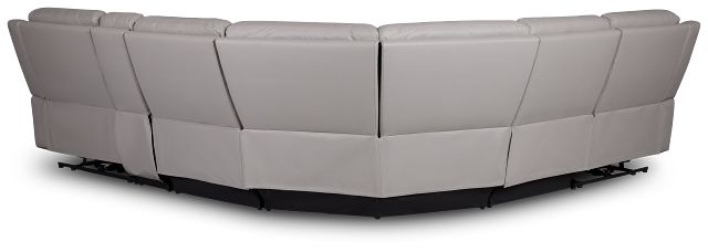 Walker Light Gray Lthr/vinyl Medium Dual Power 2-arm Reclining Sectional