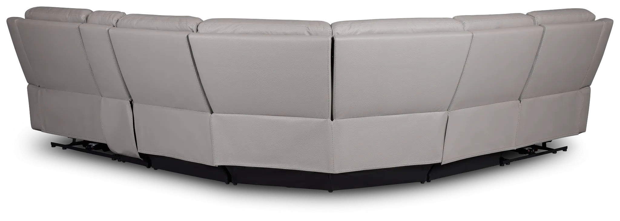 Walker Light Gray Lthr/vinyl Medium Dual Power 2-arm Reclining Sectional