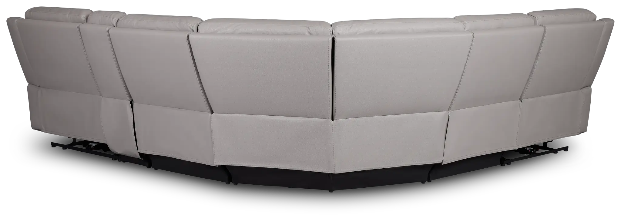 Walker Light Gray Lthr/vinyl Medium Dual Power 2-arm Reclining Sectional Walker Light Gray Lthr/vinyl Medium Dual Power 2-arm Reclining Sectional