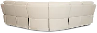 Flexsteel Sterling Ivory Lthr/vinyl Small Triple Power Reclining Two-arm Sectional