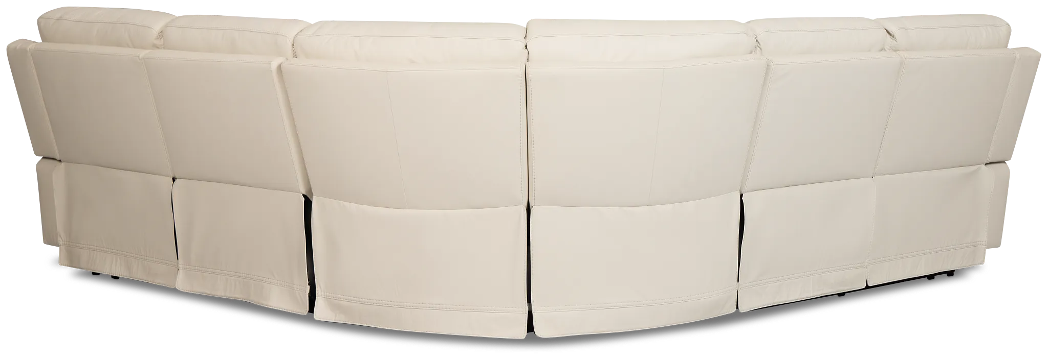 Flexsteel Sterling Ivory Lthr/vinyl Small Triple Power Reclining Two-arm Sectional