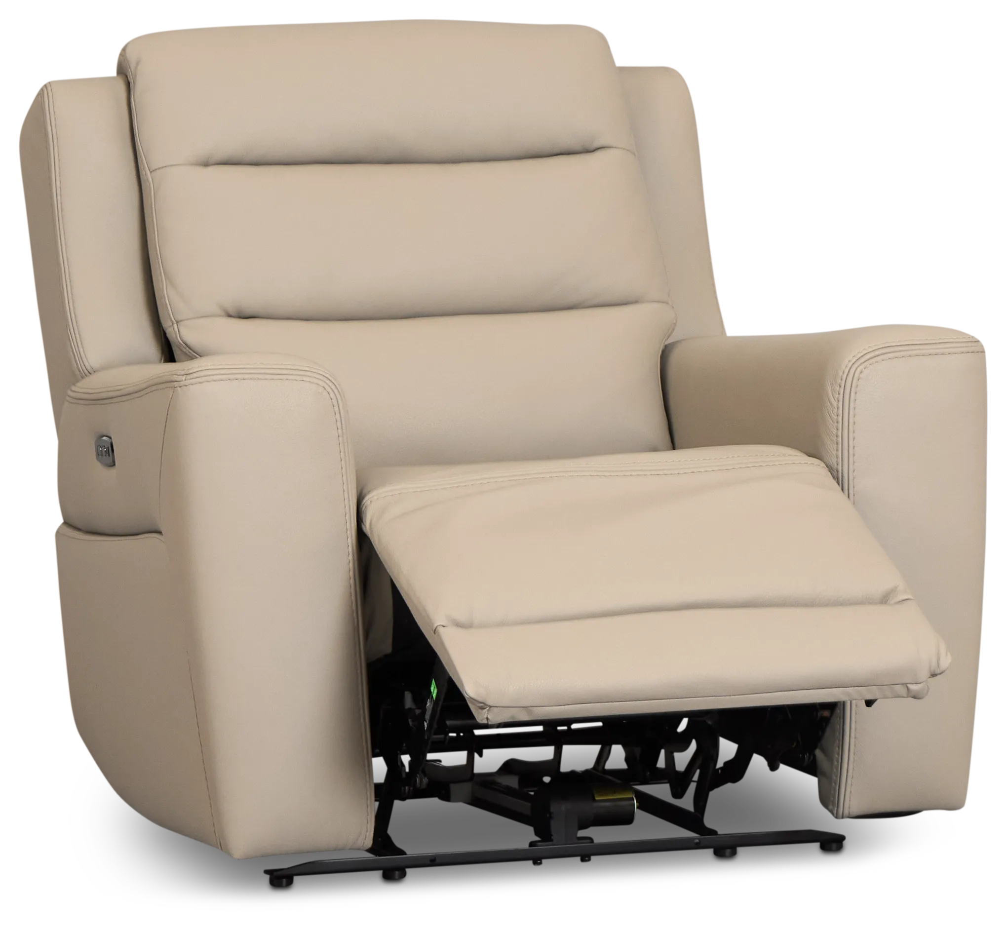 Wilder Taupe Leather Power Recliner With Power Headrest