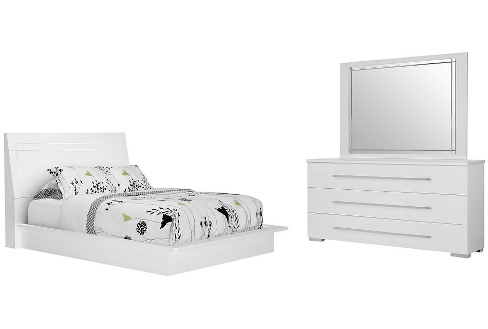 Dimora White Wood Platform Bedroom