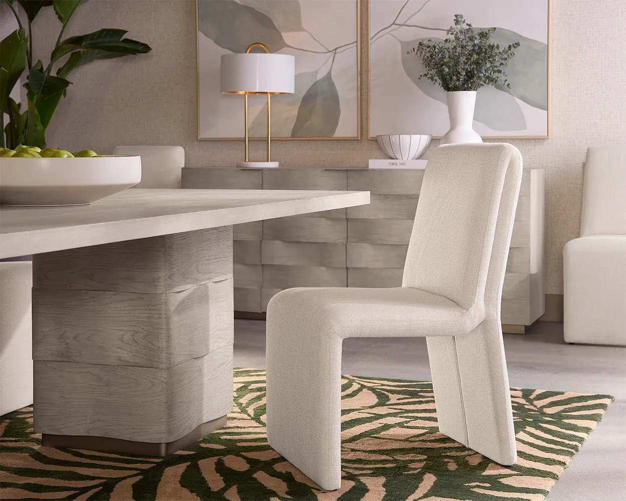 Heron Light Beige Fabric Upholstered Side Chair