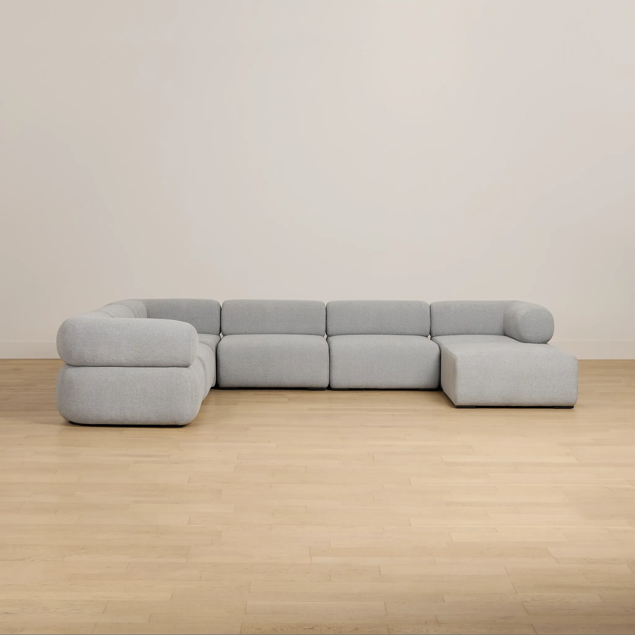 Celeste Light Gray Fabric 7-piece Chaise Sectional