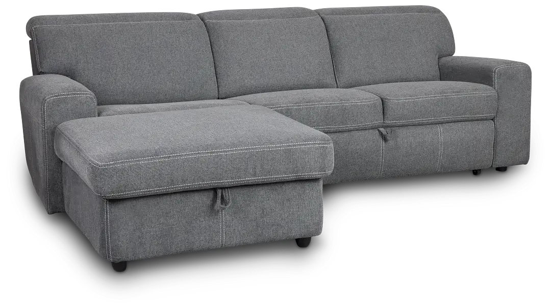 Callum Dark Gray Storage Small Left Power Chaise Sleeper Sectional Callum Dark Gray Storage Small Left Power Chaise Sleeper Sectional