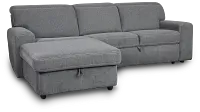 Callum Dark Gray Storage Small Left Power Chaise Sleeper Sectional