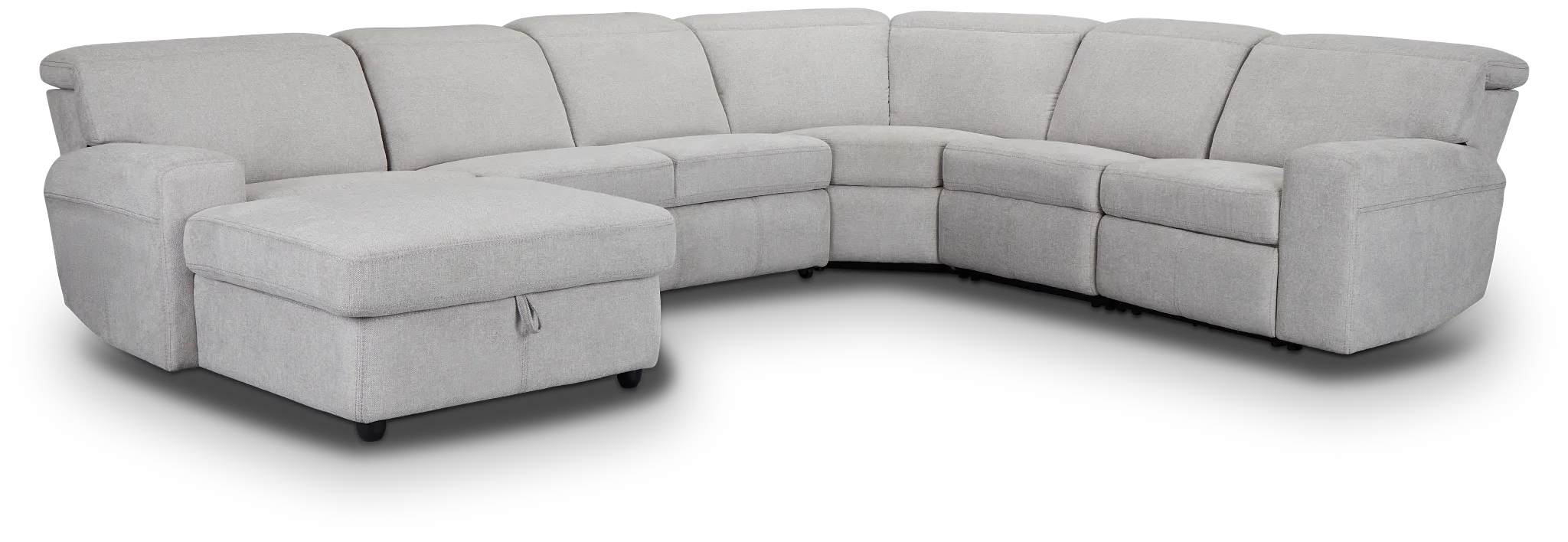 Callum Light Gray Storage Small Left Dual Power Chaise Sleeper Sectional