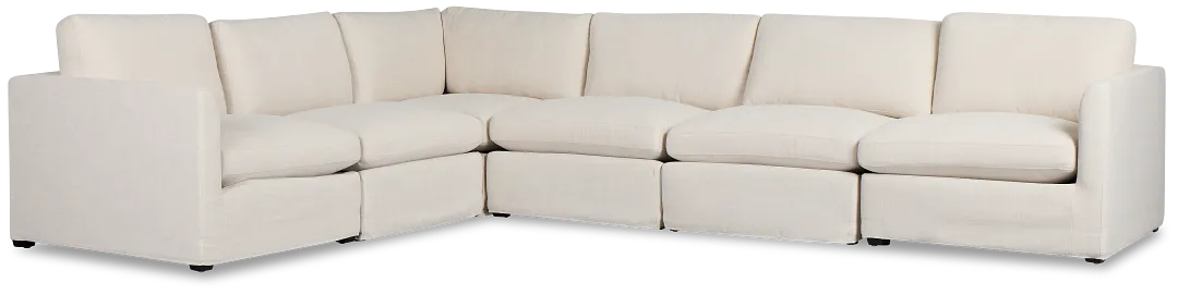 Willow Light Beige Fabric Large Two-arm Sectional