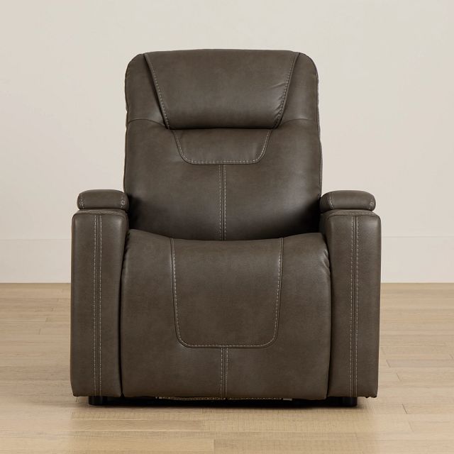 Vantage Dark Gray Micro Power Recliner