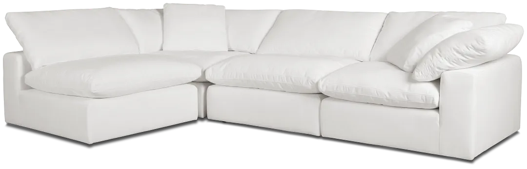 Nixon White Fabric 4-piece Modular Sectional