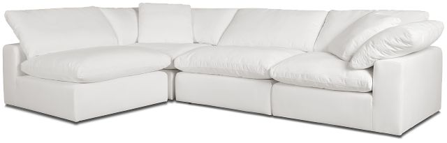 Nixon White Fabric 4-piece Modular Sectional