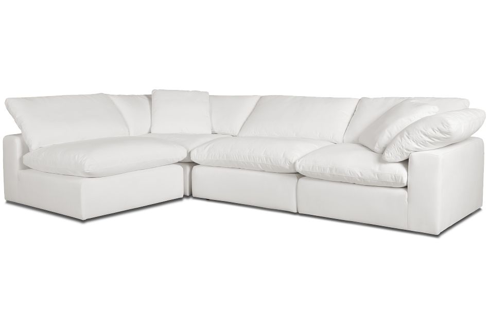Nixon White Fabric 4 Piece Modular Sectional Living Room Sectionals City Furniture Nixon White Fabric 4 Piece Modular, White Cloth Sectional Sofa