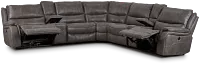 Dober Dark Gray Micro Large Dual Power Reclining Two-arm Sectional