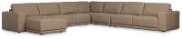 Kellan Taupe Leather Large Left Chaise Sectional