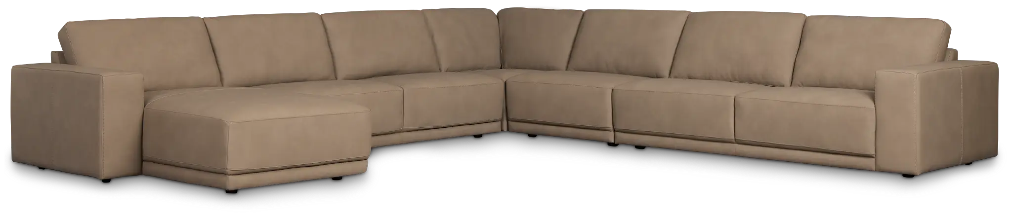 Kellan Taupe Leather Large Left Chaise Sectional Kellan Taupe Leather Large Left Chaise Sectional