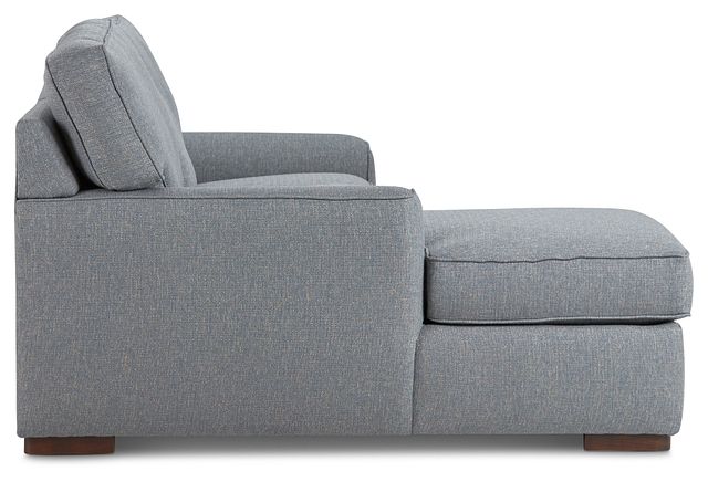 Austin Blue Fabric Left Chaise Sectional (4)