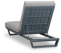 Exuma Gray Aluminum Cushioned Chaise