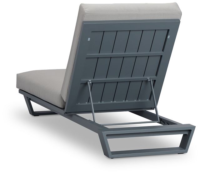 Exuma Gray Aluminum Cushioned Chaise