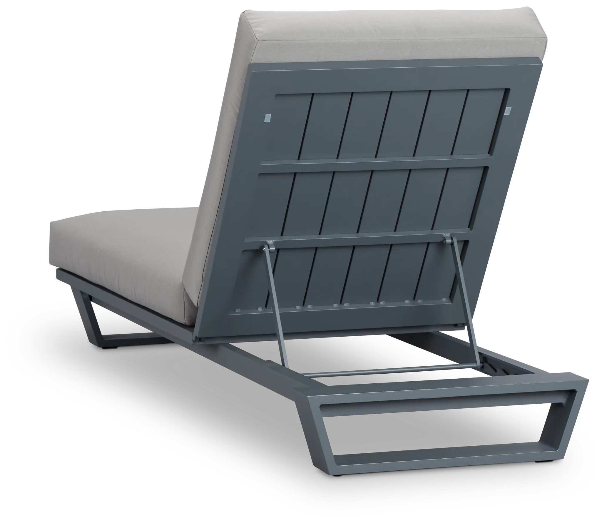 Exuma Gray Aluminum Cushioned Chaise
