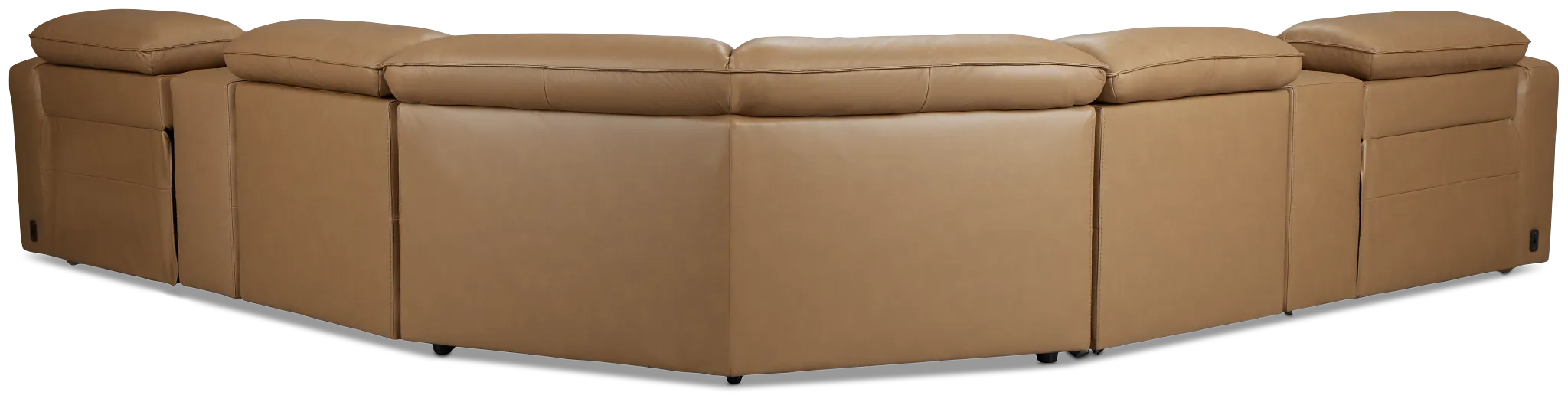 Ryland Brown Lthr/vinyl Large Dual Power Reclining Two-arm Sectional