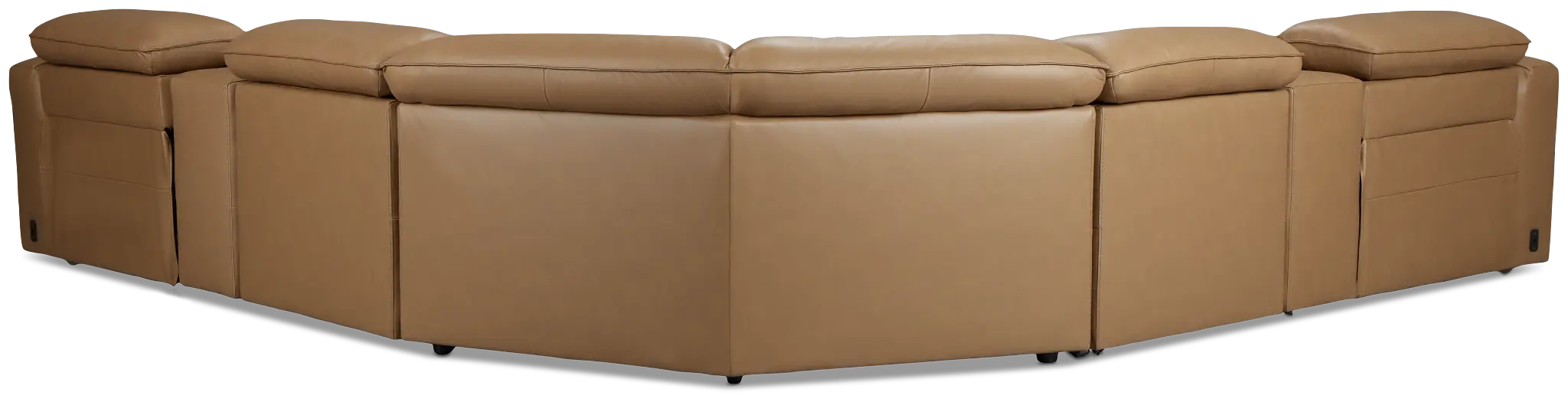 Ryland Brown Lthr/vinyl Large Dual Power Reclining Two-arm Sectional Ryland Brown Lthr/vinyl Large Dual Power Reclining Two-arm Sectional