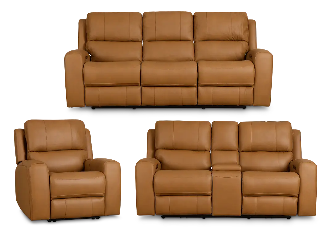 Summit Light Brown Lthr/vinyl Power Reclining Living Room Summit Light Brown Lthr/vinyl Power Reclining Living Room