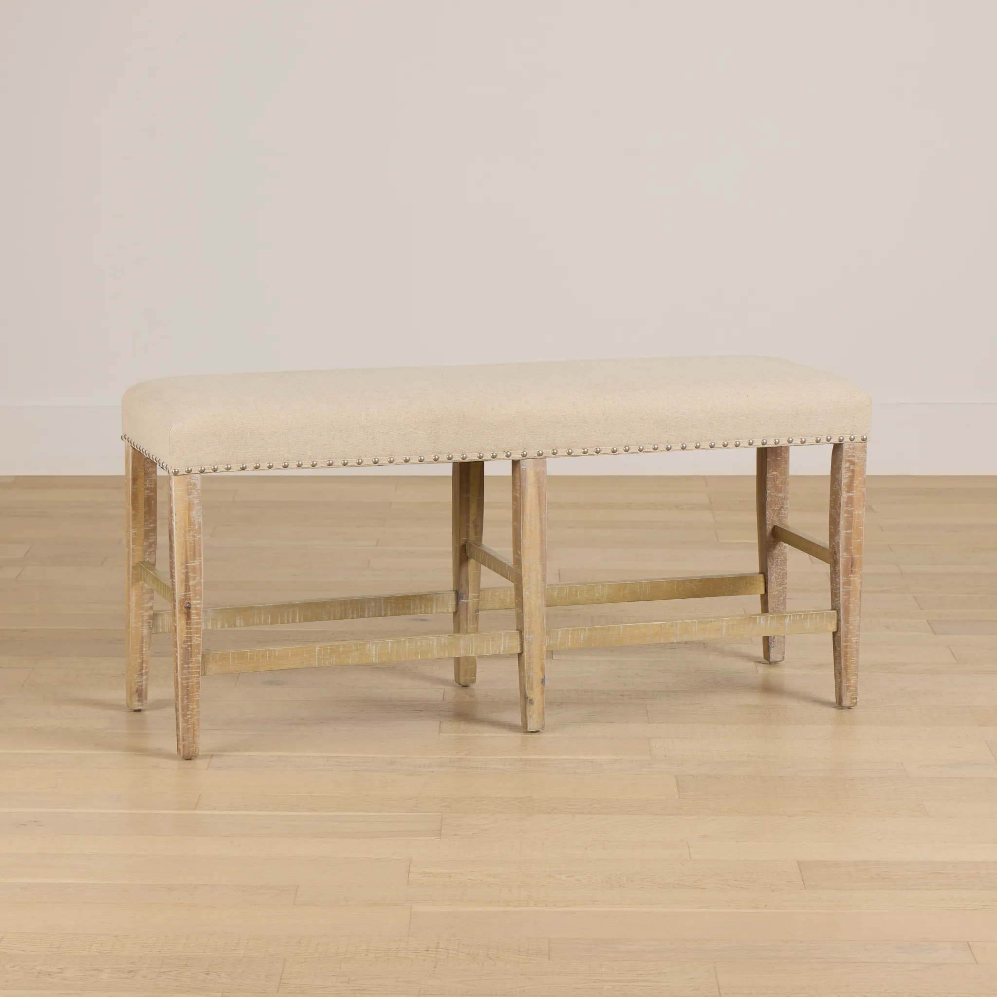Joplin Light Tone High Upholstered Dining Bench