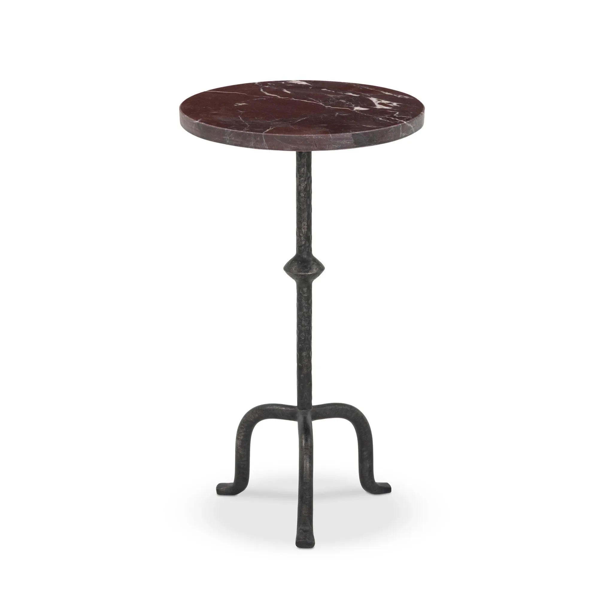 Mario Red Marble Round Accent Table